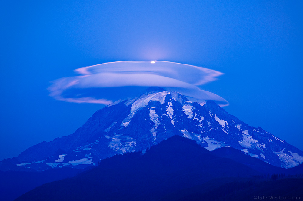 Moonlit Lenticular, Mount Rainier NP