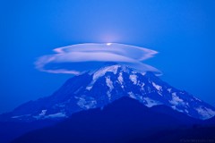 Moonlit Lenticular, Mount Rainier National Park